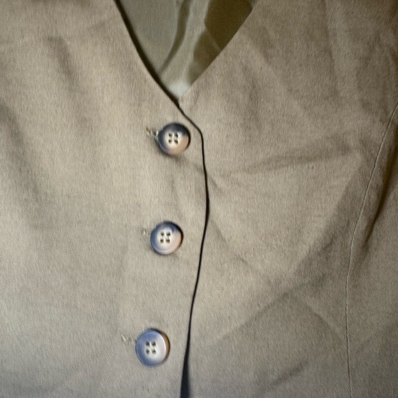 Zara Khaki Button-Up Women's Vest - Picture 2 of 3